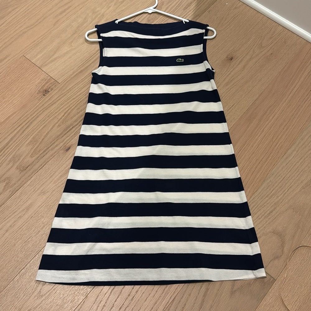 Lacoste Navy and Cream Striped Mini Dress